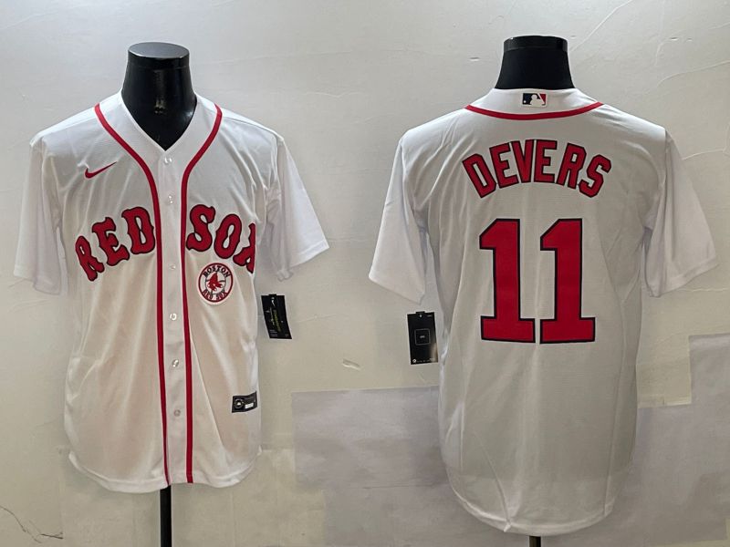 Men Boston Red Sox #11 Devers White Game 2025 Nike MLB Jersey style 2